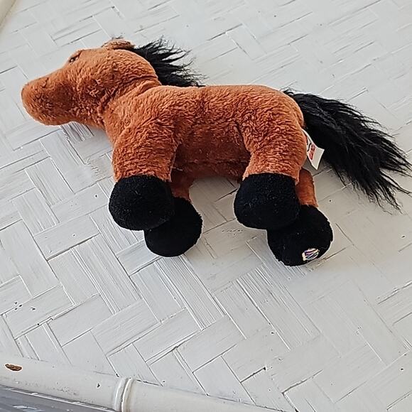 Ganz Webkinz Brown Arabian Horse Stuffed Animal Plush 9"T x 10"L - Picture 5 of 8